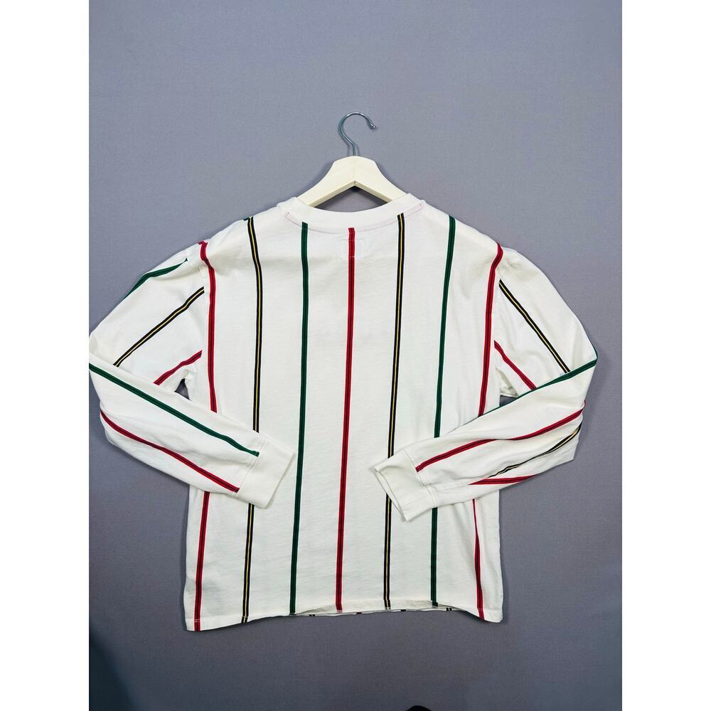 Guess Striped Long Sleeve Embroidered Logo Tee Size Medium - Picture 6 of 6